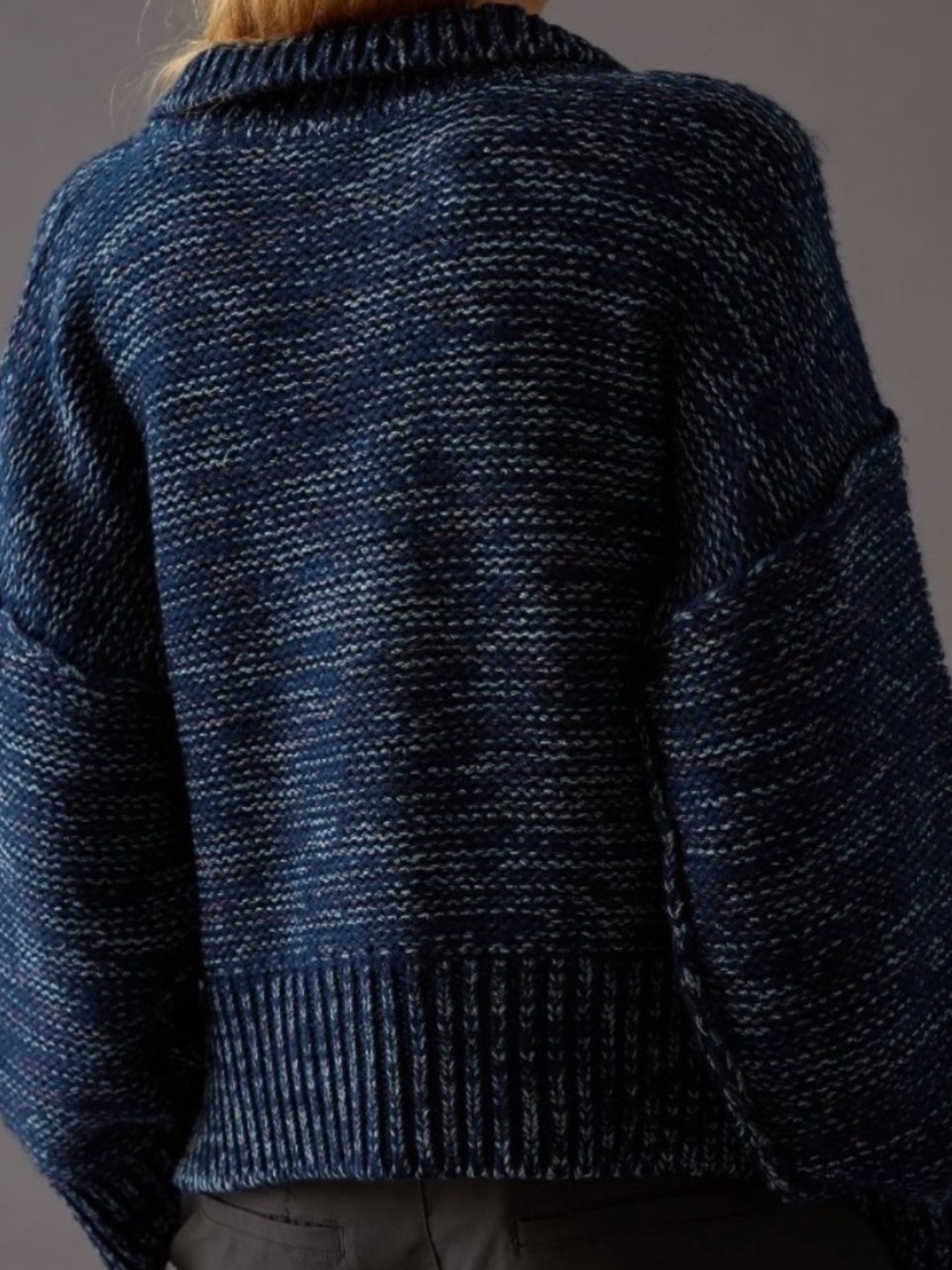 Anthropologie Pilcro Mega Henley Sweater in Navy Blue Sz XS - Picture 3 of 9